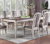 Transitional Style 1pc Table w 2x Leaves Antique White Finish Oak Top Rectangle Table Kitchen B011P222503