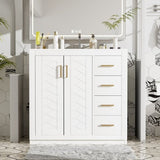 36'' Bathroom Vanity with Ceramic Sink Combo, Solid Wood Frame Bathroom Storage Cabinet, N710P243327K