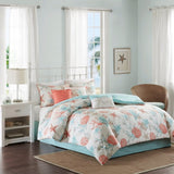 7 Piece Cotton Sateen Comforter Set Coral King B03596889
