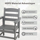 ZNTS Set of 2 HDPE Patio & Garden Dining Chairs, Outdoor Chairs, Porch Chairs, Weather Resistant, Grey W2681P254227