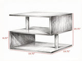 20" Modern S-Shaped End Table with Storage Shelf & Steel Poles Sleek Black Accent Side Table for 22517581