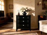 () 3-Drawer Nightstand with Square Handles Painted MDF Drawer Dresser 36491469