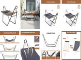 Hammock with Stand, Double-Barrel Hammock with Hammock Bed, Heavy Duty Adjustable Hammock Set for 94309265