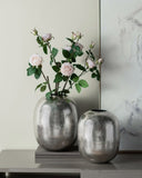 12.5x12.5x15" Aluminum Vase, Silver Streaks W2078P316668