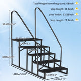 ZNTS 5 Step Ladder with Handrail, Swimming Pool Ladder Above Ground, 660 lb Load Capacity RV Steps with 01422425