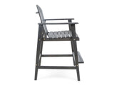 Outdoor Acacia Wood Adirondack Barstools, Set of 2, Dark Gray 61680.00DGRY