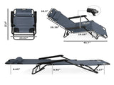 Portable Dual Purposes Extendable Folding Reclining Chair Grey 73061425