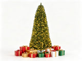 9 FT Pencil Artificial Christmas Tree Pre-Lit 550 LED Lights, 9 Lighting Modes 2 Colors, PE PVC 48121167