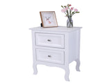 2pcs Country Style Two-Tier Night Tables Large Size White 34800355