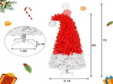6FT Artificial Christmas Tree with LED Light, Santa's Hat Shape Artificial Whimsical Xmas Tree with 42139491