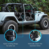 Tube Doors Tubular Half Doors with Side View Mirror Compatible with 2018-2024 Jeep Wrangler JL JLU & W2801P233183