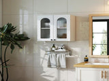 Wall Cabinet,Arched Glass door Display Wall Mounted Cabinet, Floating Cabinet with inadjustable W331P379951