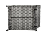 Outdoor Patio Wicker Side Table, Square End Table Bistro Coffee Table with Glass Top Storage Shelf 76160910