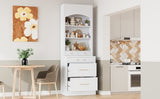 TOPMAX Modern 83.7inch High Kitchen Pantry, Freestanding Tall Kitchen N717P221575K