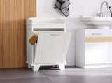 Free Standing Home Organizer Hamper, Bathroom Storage Cabinet, White Prohibited 57636576