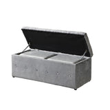 1 Piece Rectangular Storage Ottoman Short velvet with 2 Set Ottomans W2297P311297
