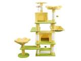 71 inch flower cat tree with large condo removable flower cushion and hammock yellow 83749076
