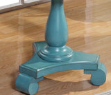 Rene Round Wood Pedestal Side Table, Teal T2574P164764