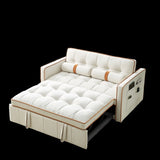 ZNTS Modern 55.5" Pull Out Sleep Sofa Bed 2 Seater Loveseats Sofa Couch with side pockets, Adjsutable W119368699