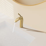 Brushed Gold Single Handle Lavatory Basin Sink Faucet W1217P214966