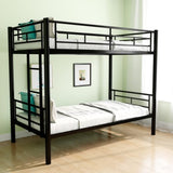 ZNTS Bunk Bed Twin Over Twin Size with Ladder and high Guardrail, Able to Split, Metal Bunk Bed, Storage W1935P194260