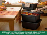 18-Gallon Stacking Plastic Storage Containers with Lids, Black Body/Black Lid 97784105