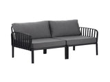3 Piece Patio Conversation Sets, Modern Outdoor Patio Sectional Furniture Set with Square Coffee N780P199459B