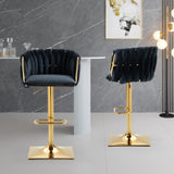 COOLMORE Vintage Bar Stools with Back and Footrest Counter Height Dining Chairs 2PC/SET W153990665