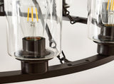 34.25'' Modern 9-Light Black Wagon Wheel Chandelier With Light For Living Dining W5008P468519
