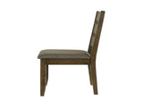 Set of 2 Upholstered Seat Dining Chairs in Knotty Nutmeg Finish B016P223095