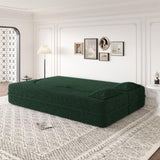 Modern Floor Sofa with 2 Pillows,Convertible Teddy Fabric Foam-Filled Sleeper Sofa Bed,15" Full Size 42527621