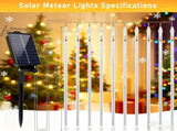 Blue meteor shower light, outdoor solar powered icicle light, snowflake falling rain string light, 02294674