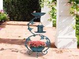 37.8 inch Bird Bath and Solar Bird Feeders Combo with Flower Planter Pedestal, Weather Resistant 30522581