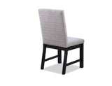 2pc Black Finish Side Chair Gray Fabric Full Back Upholstery Contemporary Transitional Style Dining B011P162544