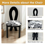 Dining Chairs Set of 2, Key-Design Home Chairs - Linen Upholstered Solid Wooden Dining Chairs with W2700P338557