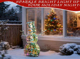 4FT Lighted Iridescent Snowman Christmas Decorations, Pre-lit Holiday Decor with 100 Warm White LED 15924623