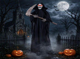6 FT Life Size Animated Grim Reaper Halloween Prop with Flashing Red Eyes Full Body Wiggle, Sound 98538347
