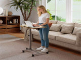 Adjustable Laptop Desk Cart, 24.5-36 Height & Tilt Angle Mobile Workstation with Lockable Wheels, 70898266