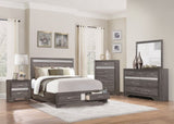 Glamorous Two-Tone Finish Nightstand Hidden Jewelry Drawer Polish Chrome Bar Bedroom Furniture B01146215