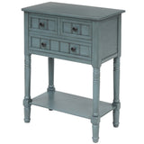 Narrow Console Table, Slim Sofa Table with Three Storage Drawers and Bottom Shelf for Living Room, 46142502