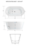 59" Acrylic Freestanding Bathtub, Modern & Contemporary Design Soaking Tub with Toe-tap Drain in W2568P166062