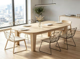 4-6 Person Extendable Oval Dining Table Farmhouse Style Finish Round Edges 09042275