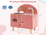 Pink Wooden Kids Play Kitchen with Interactive Stove & Sink, ASTM/CPSIA Compliant Pretend Cooking 21074540