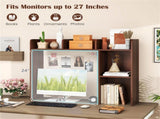 Walnut Desktop Bookshelf for 27''/68.58cm Monitor, 93.9825.4073.66cm Engineered Wood Desk Hutch 17874579
