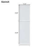 ZNTS 63" Tall Bathroom Storage Cabinet with Glass Doors, Free-Standing, Two Drawers, and Adjustable N729P171305K