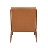 ZNTS Walnut Finish Sleek Design Accent Chair Brown Faux Leather Upholstery Modern Living Room Furniture B011P271961