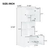 ZNTS Tall and Wide Bathroom Floor Storage Cabinet, Bathroom Storage Unit, Freestanding Cabinet with 4 N725P179705K