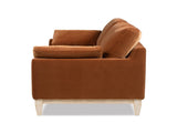 Pasadena 75.5" Modern Farmhouse Sofa, Burnt Orange Performance Velvet B2719P479036