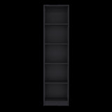 Home Xs Bookcase with 5-Tier Shelves and Slim Design -Black -Office B200137819
