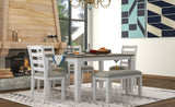 Rustic Style 6-Piece Dining Room Table Set with 4 Upholstered Chairs & a Bench 40118029